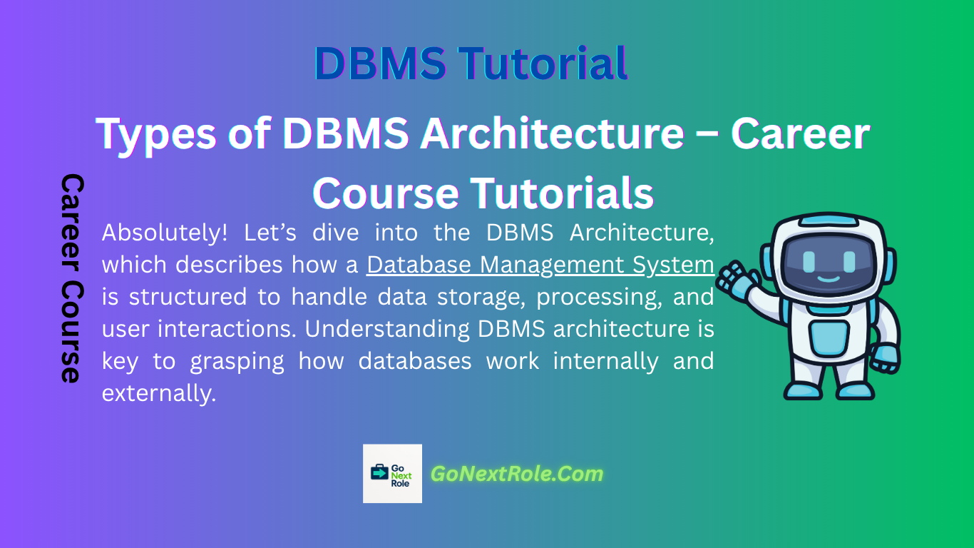 Types of DBMS Architecture – Career Course Tutorials – GoNextRole